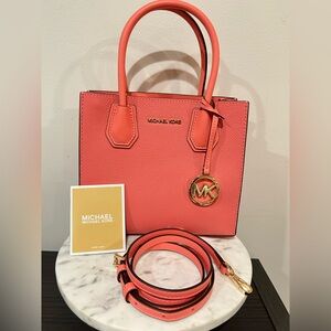 Michael Kors purse Mercer messenger crossbody bag grapefruit